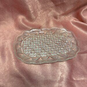 Vintage Relish Tray With Intricate Diamond & Fan Design